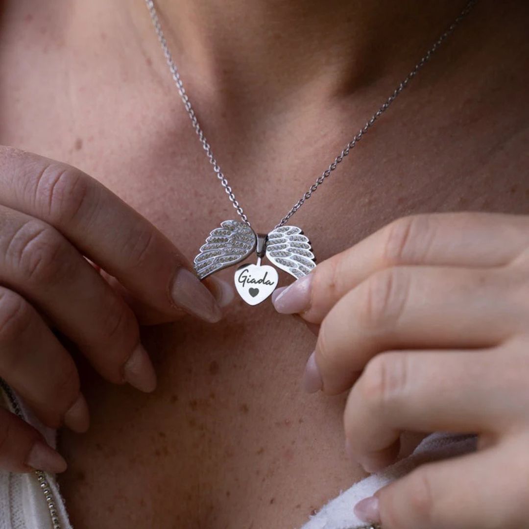 Collier Ange Protecteur – Votre cœur gravé pour toujours