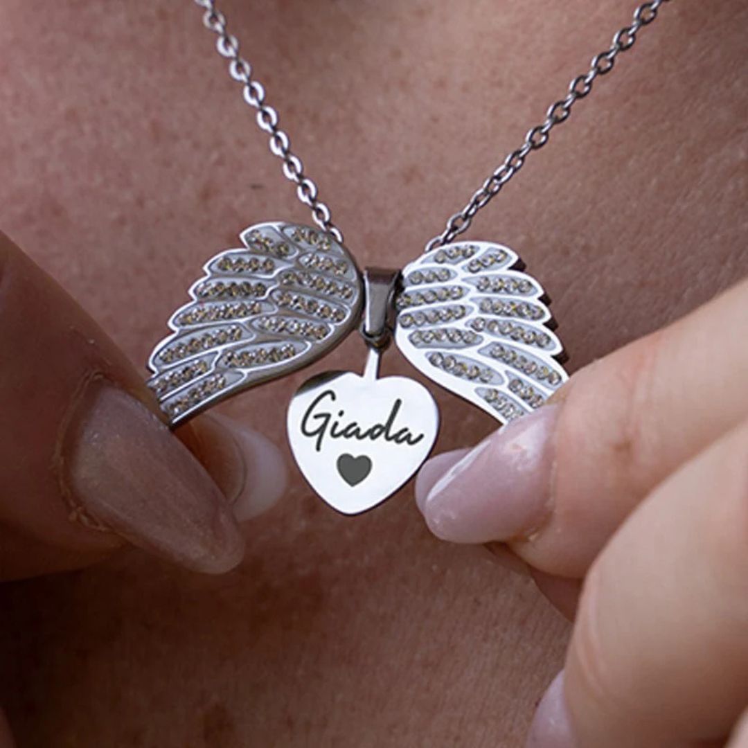 Collier Ange Protecteur – Votre cœur gravé pour toujours