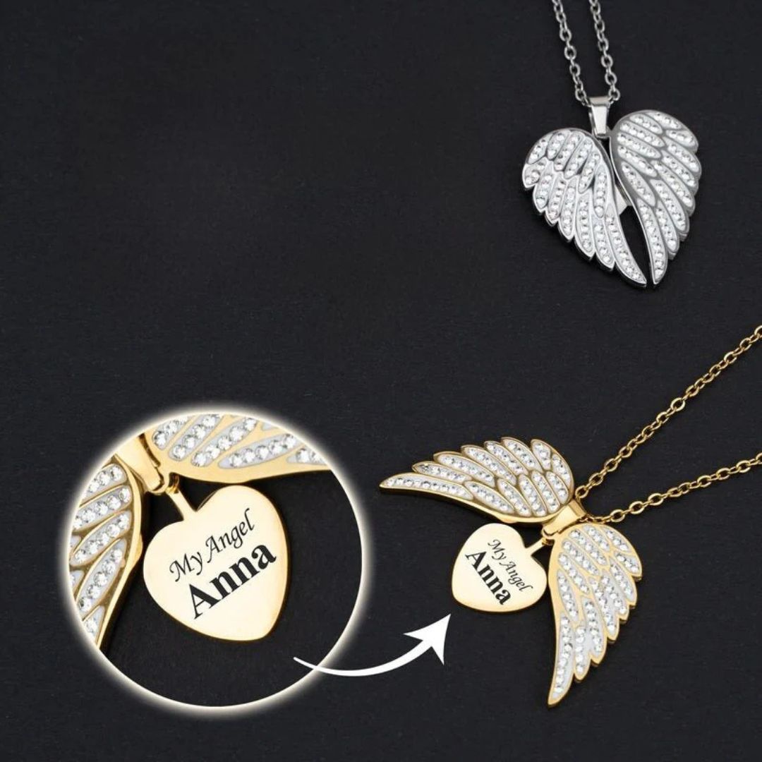 Collier Ange Protecteur – Votre cœur gravé pour toujours