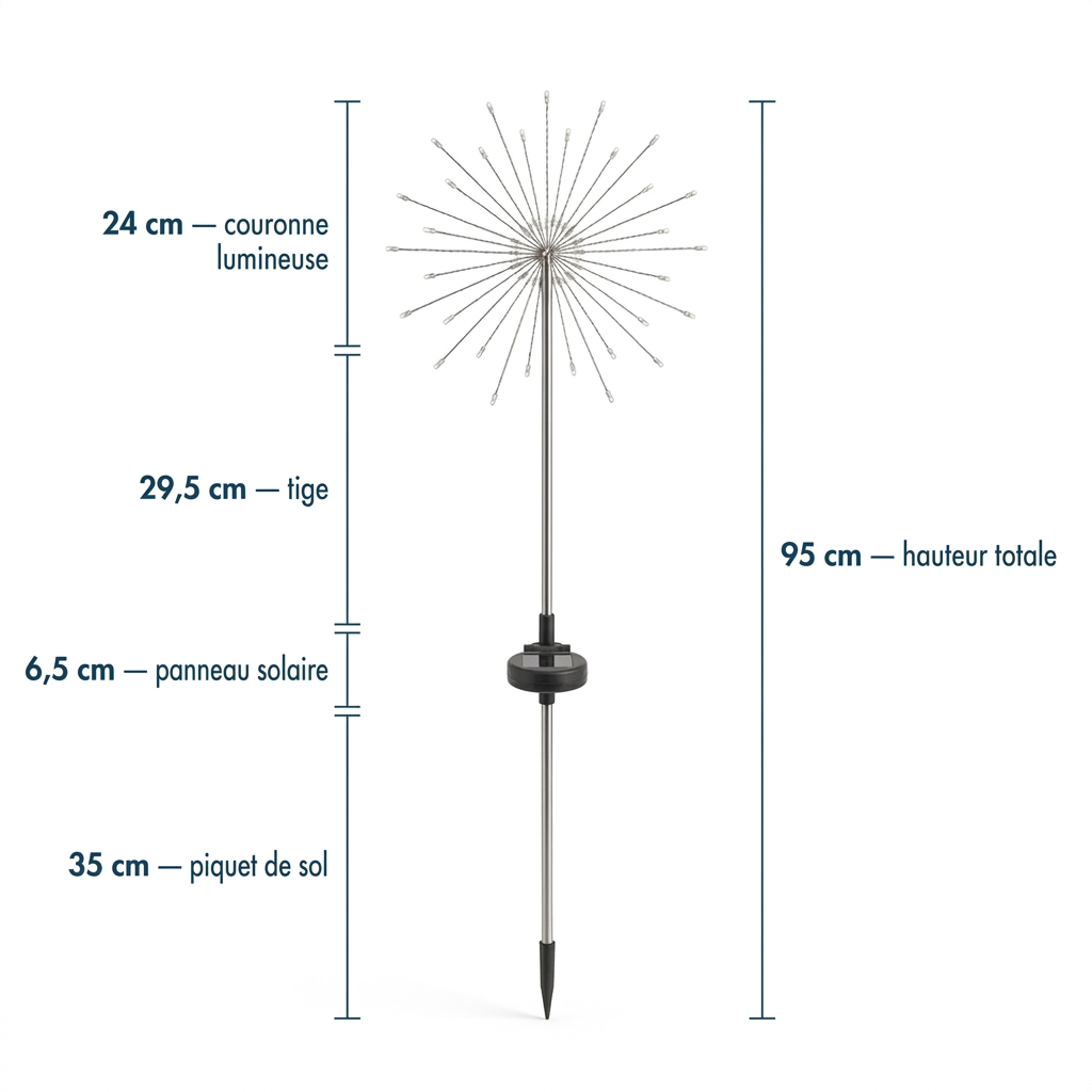 Lampes Solaires Jardin LED Feu d’Artifice – Éclairage Extérieur Magique