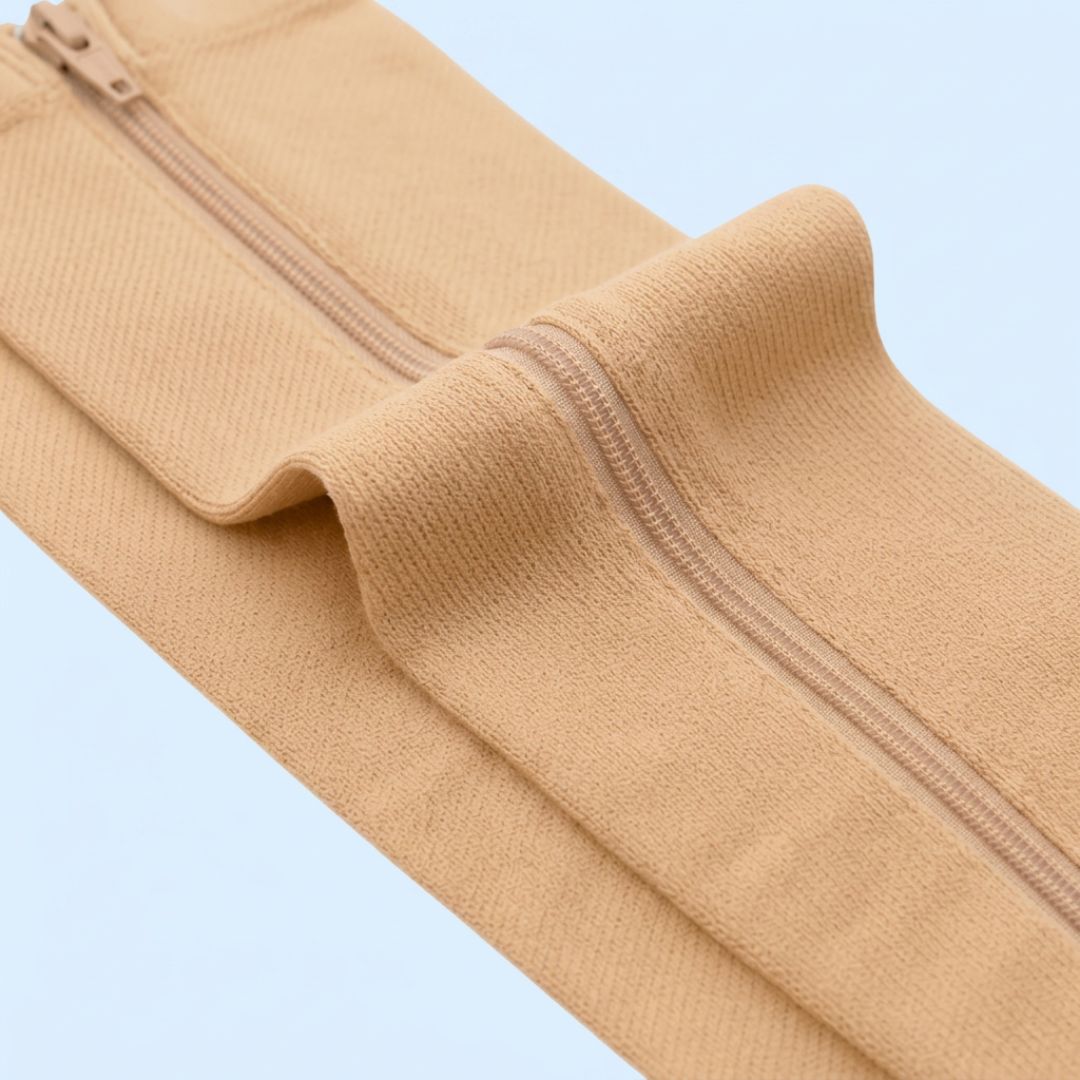 Bas de Compression Zippés – Jambes Légères et Confortables