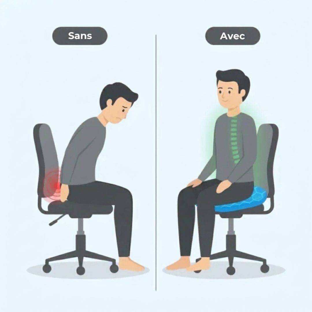 Coussin Gel Confort – Soulagement Instantané & Assise Durable