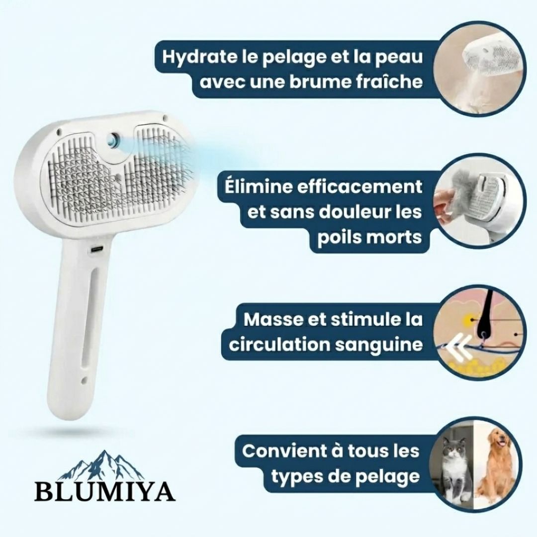 Brosse professionnelle pour le soin du pelage des animaux de compagnie