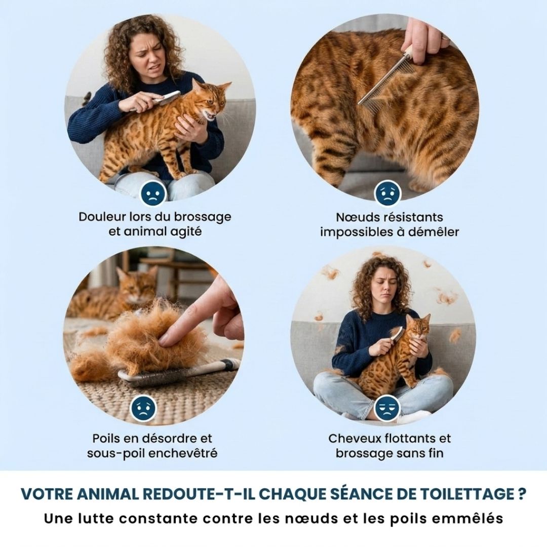 Brosse anti-nœuds MaxPet™ – Un toilettage facile et sans tracas