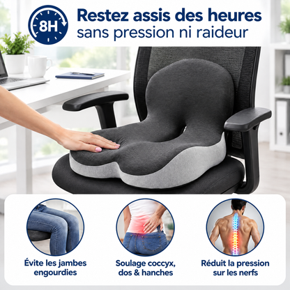 OrthoConfort™ – Enfin assis des heures, sans avoir mal au dos