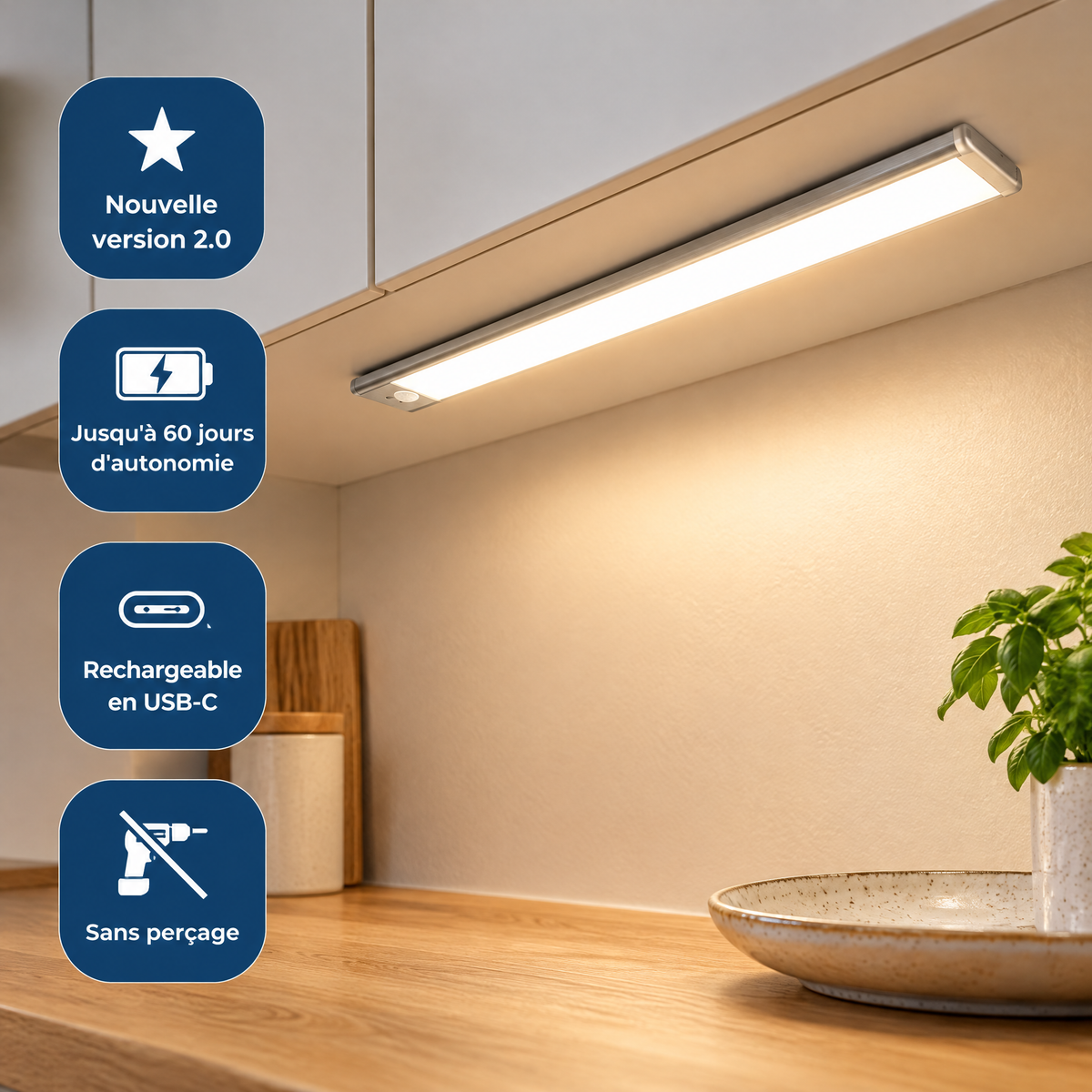 Lampe LED Sans Fil 2.0 – Illuminez chaque recoin, sans effort