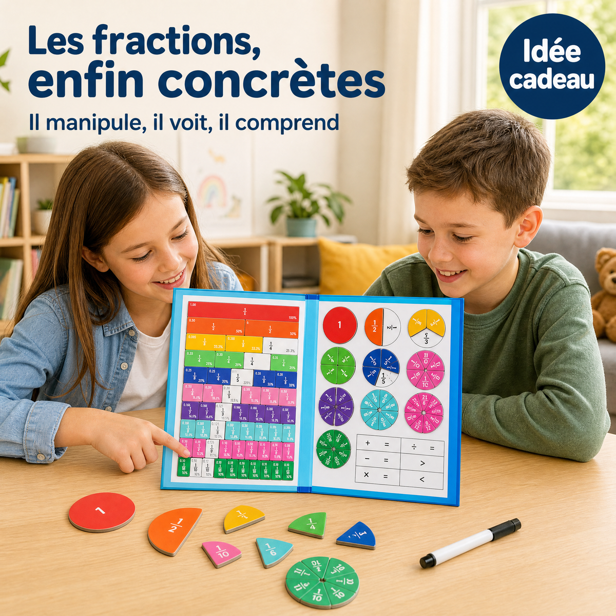 Kit Fractions Colorées – Apprendre les maths devient un jeu d’enfant