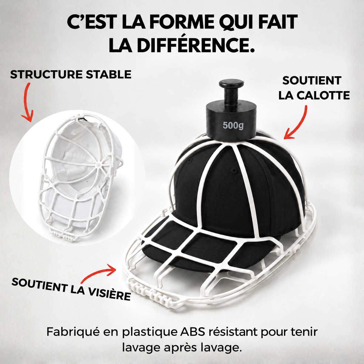 Lave-Casquette™ – Vos casquettes propres en machine, sans perdre leur forme
