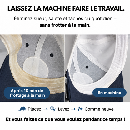 Lave-Casquette™ – Vos casquettes propres en machine, sans perdre leur forme