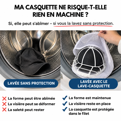 Lave-Casquette™ – Vos casquettes propres en machine, sans perdre leur forme