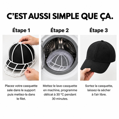 Lave-Casquette™ – Vos casquettes propres en machine, sans perdre leur forme
