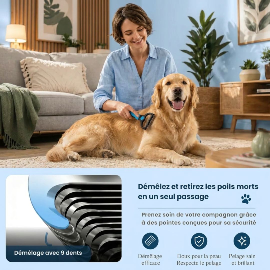Brosse anti-nœuds MaxPet™ – Un toilettage facile et sans tracas