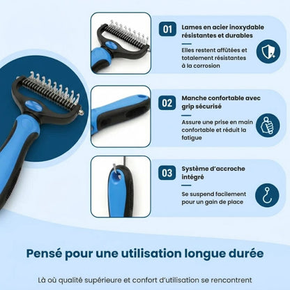 Brosse anti-nœuds MaxPet™ – Un toilettage facile et sans tracas