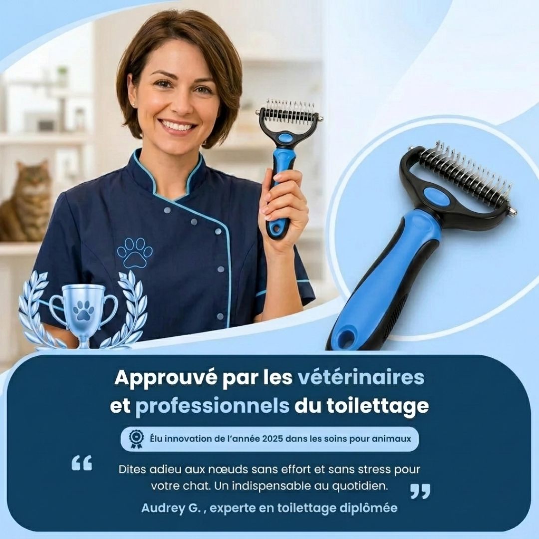 Brosse anti-nœuds MaxPet™ – Un toilettage facile et sans tracas