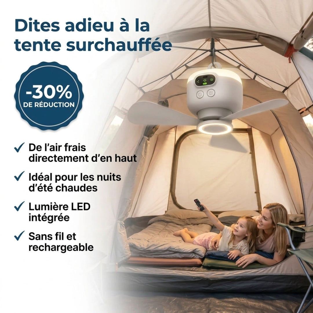Ventilateur de tente portable – Votre confort frais en voyage
