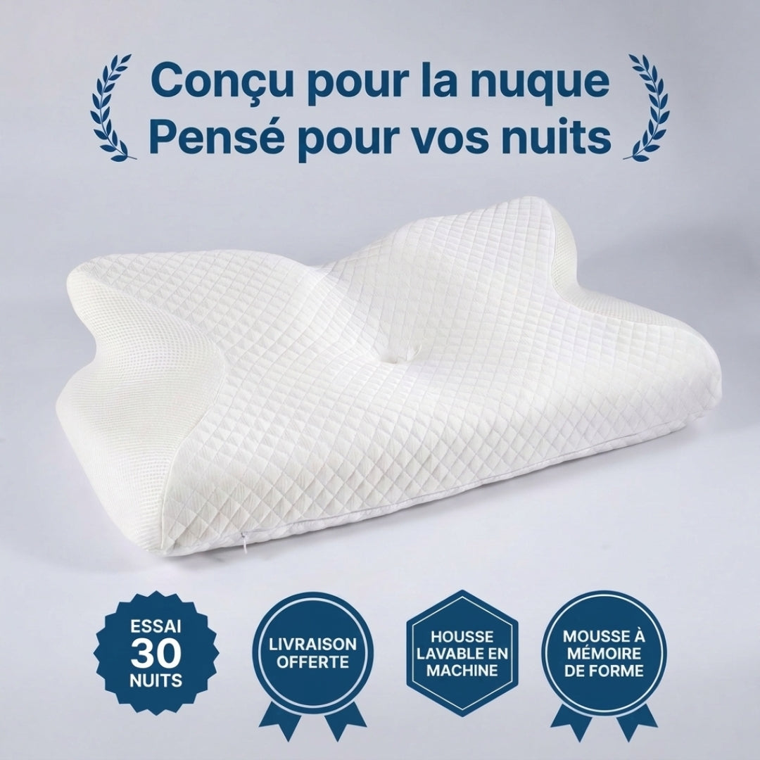 Oreiller ErgoNuque™ – Réveillez-vous avec une sensation de confort retrouvée
