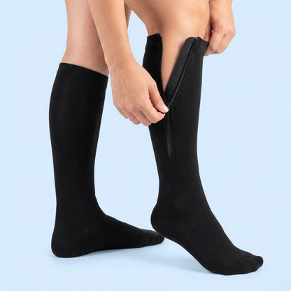 Bas de Compression Zippés – Jambes Légères et Confortables