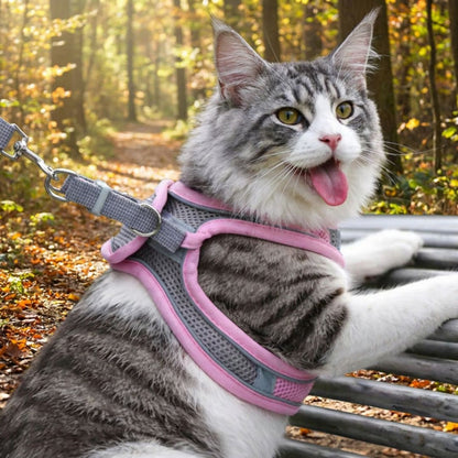 Confort et Sécurité : Harnais Anti-Fuite pour Chat avec Laisse Offerte