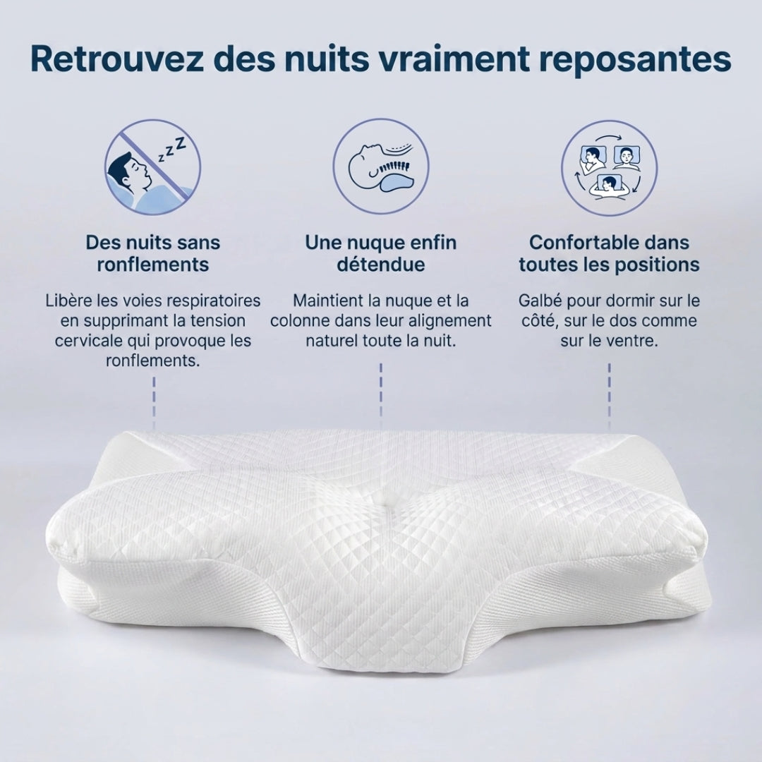 Oreiller ErgoNuque™ – Réveillez-vous avec une sensation de confort retrouvée
