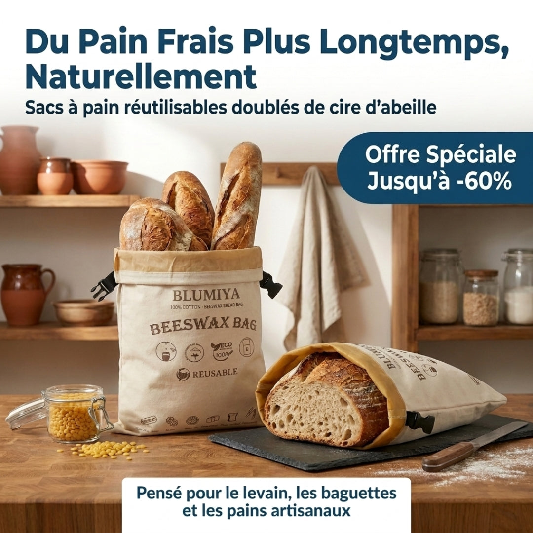 Sac à Pain en Cire d'Abeille – Conservez votre pain frais plus longtemps
