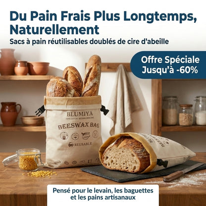 Sac à Pain en Cire d'Abeille – Conservez votre pain frais plus longtemps