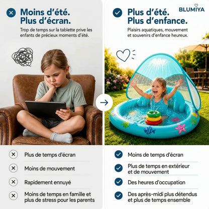 Aire de jeu aquatique bébé avec protection solaire intégrée