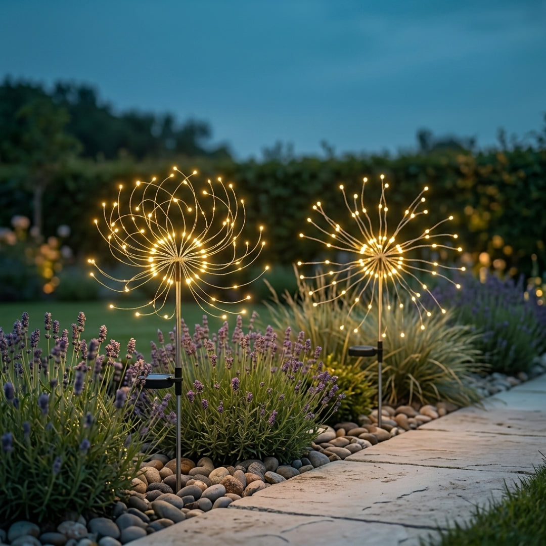 Lampes Solaires Jardin LED Feu d’Artifice – Éclairage Extérieur Magique