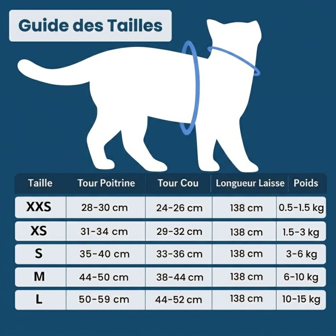 Confort et Sécurité : Harnais Anti-Fuite pour Chat avec Laisse Offerte