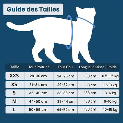 Confort et Sécurité : Harnais Anti-Fuite pour Chat avec Laisse Offerte
