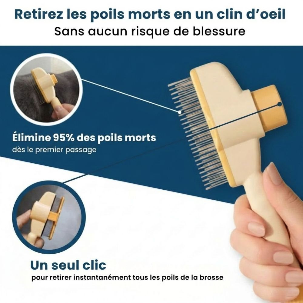 Brosse Anti-Poils Premium – Nettoyage Rapide & Doux pour Chats