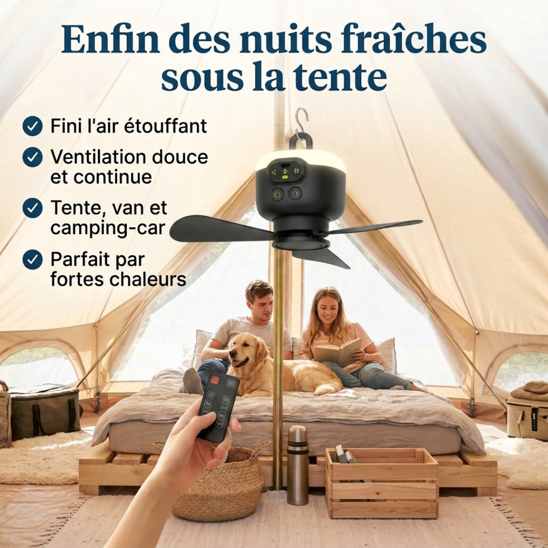Ventilateur de tente portable – Votre confort frais en voyage
