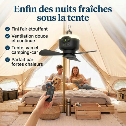 Ventilateur de tente portable – Votre confort frais en voyage