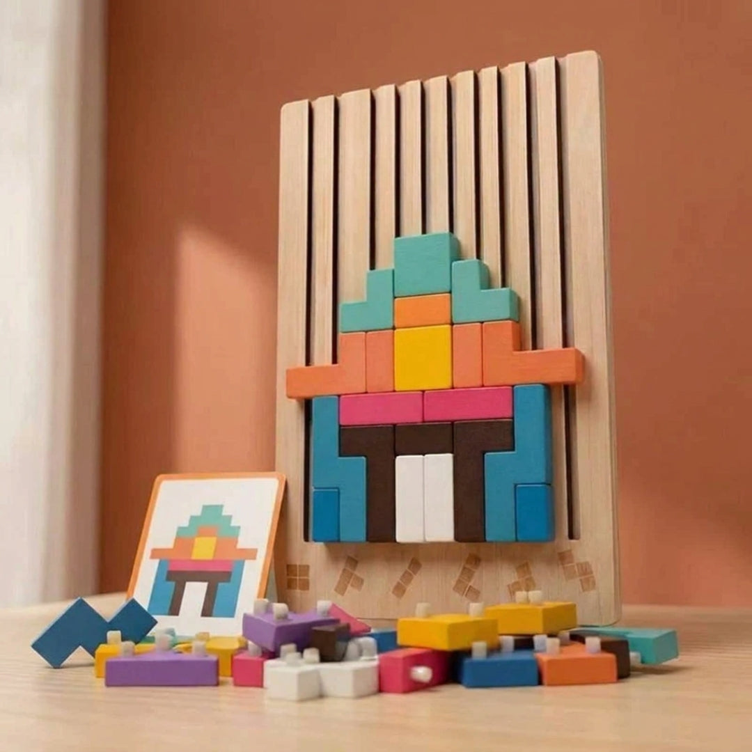 Tétris en Bois Montessori – Le jeu malin qui développe l’esprit des enfants