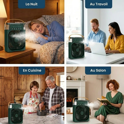 ClimaFlow – Ventilateur Rafraîchissant 3-en-1 Portable