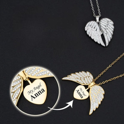 Collier Ange Protecteur – Votre cœur gravé pour toujours