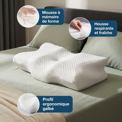 Oreiller ErgoNuque™ – Réveillez-vous avec une sensation de confort retrouvée