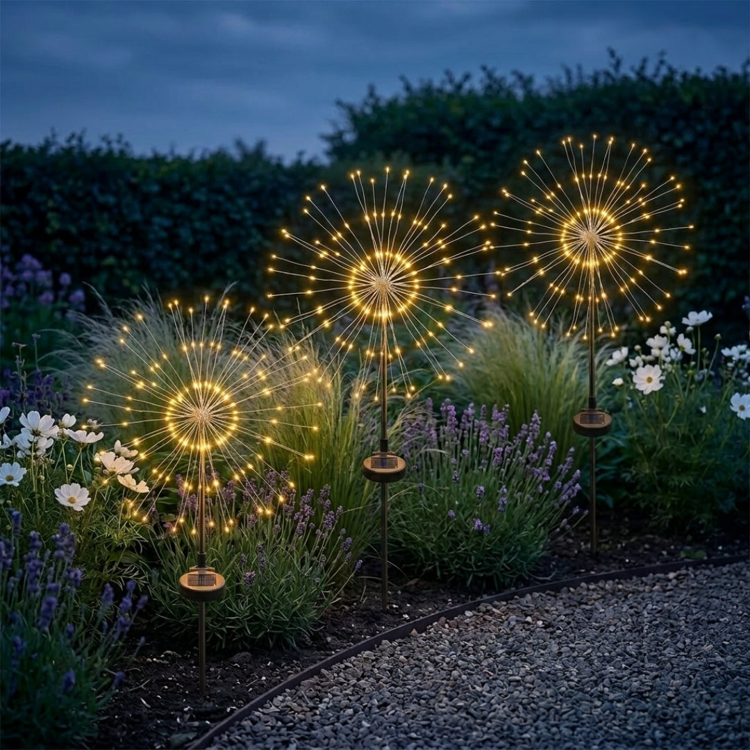 Lampes Solaires Jardin LED Feu d’Artifice – Éclairage Extérieur Magique