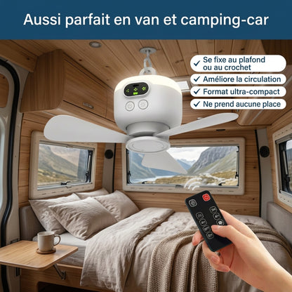 Ventilateur de tente portable – Votre confort frais en voyage
