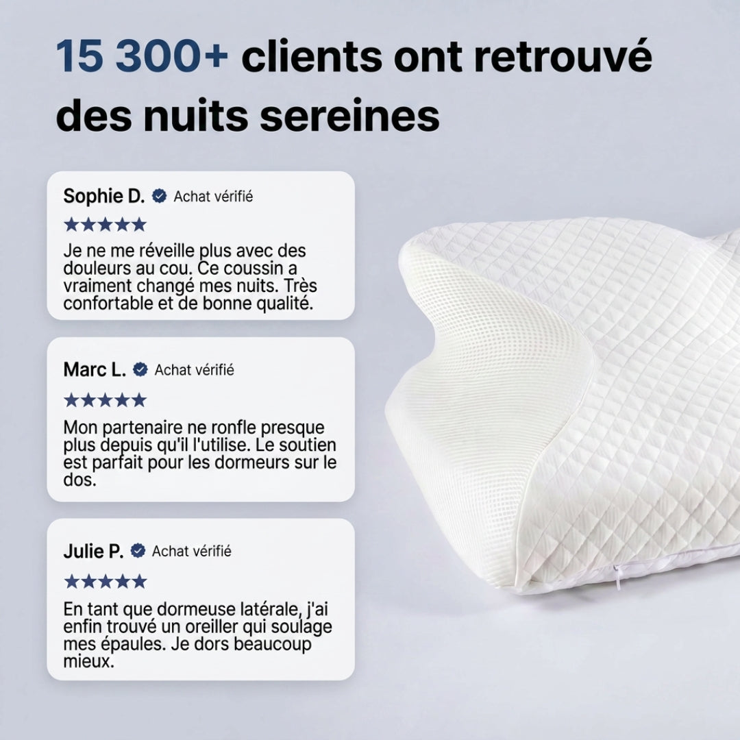 Oreiller ErgoNuque™ – Réveillez-vous avec une sensation de confort retrouvée