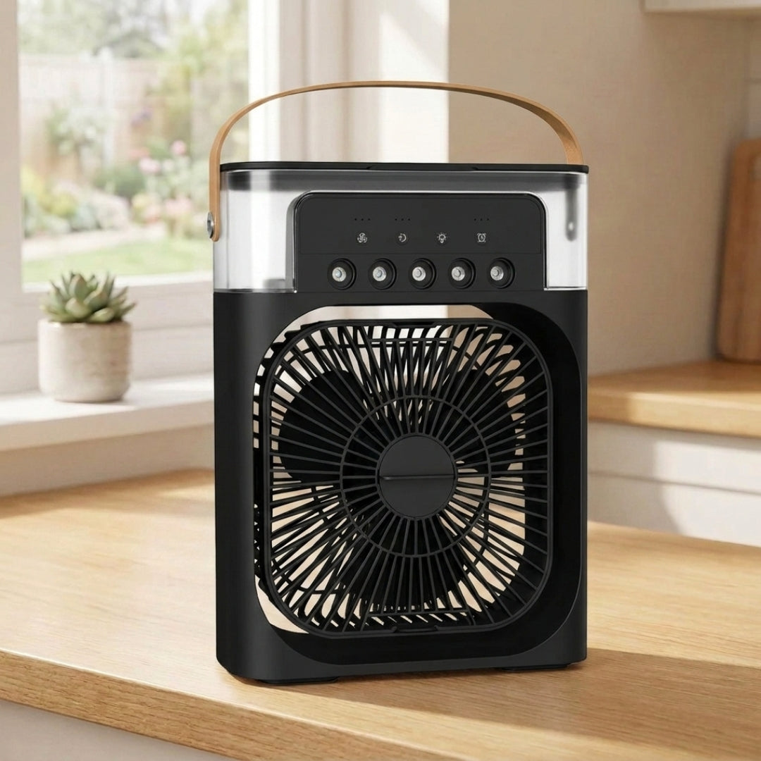 ClimaFlow – Ventilateur Rafraîchissant 3-en-1 Portable