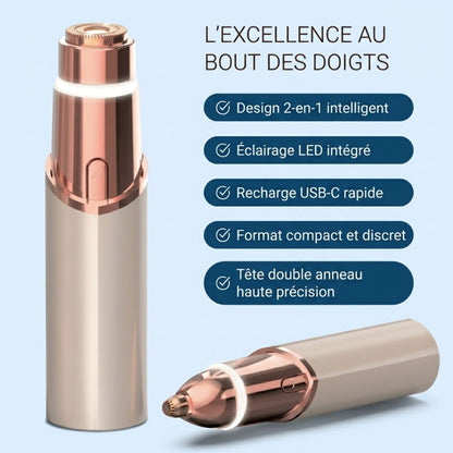 Épilateur Visage 2-en-1 – Douceur et précision instantanées