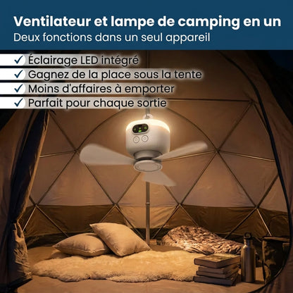 Ventilateur de tente portable – Votre confort frais en voyage
