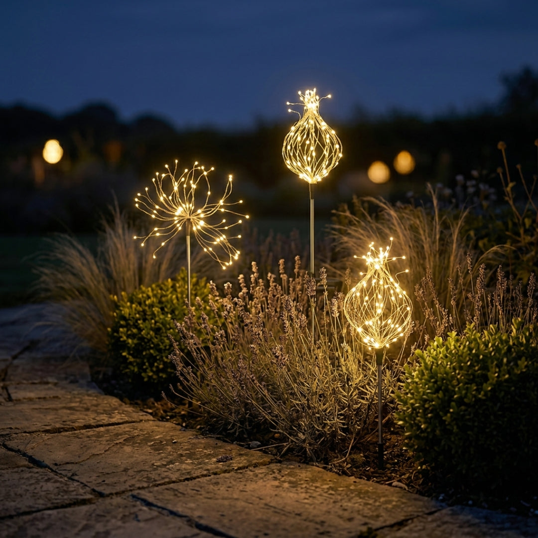 Lampes Solaires Jardin LED Feu d’Artifice – Éclairage Extérieur Magique