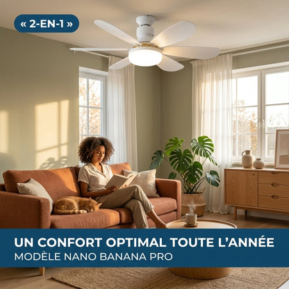 AeroLumi™ – Ventilateur plafond avec éclairage LED intégré