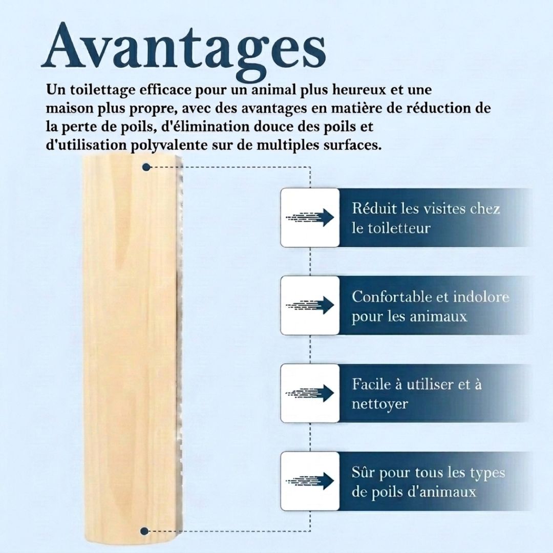 Brosse FluffCare™ – Retirez les poils morts, sans douleur