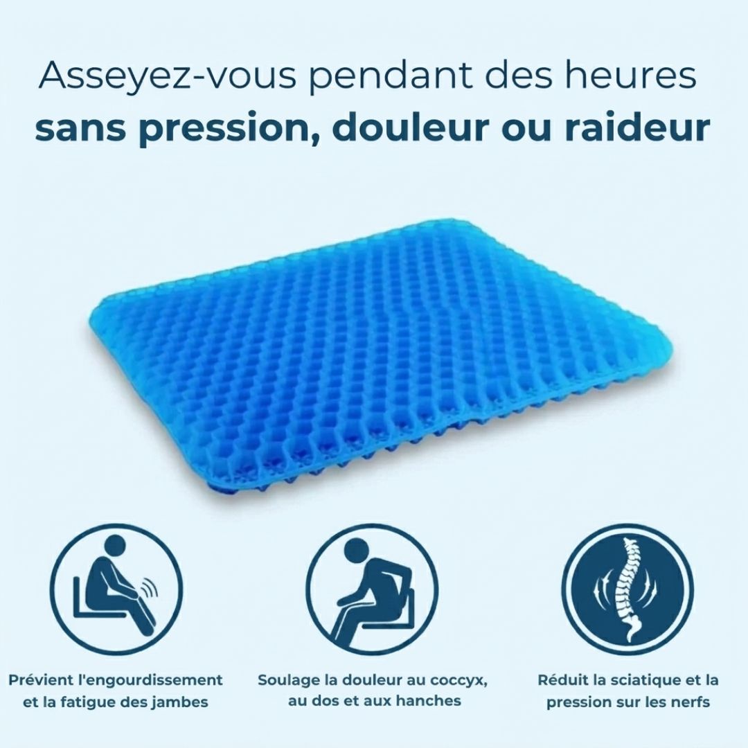 Coussin Gel Confort – Soulagement Instantané & Assise Durable