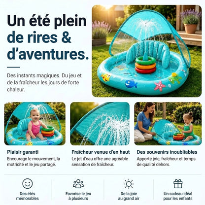 Aire de jeu aquatique bébé avec protection solaire intégrée