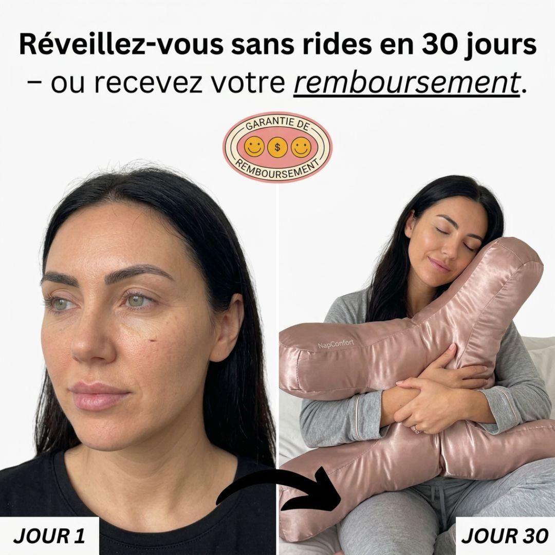 Oreiller Anti-Rides NapConfort – Dormez, Préservez et Sublimez Votre Peau