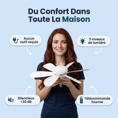 AeroLumi™ – Ventilateur plafond avec éclairage LED intégré