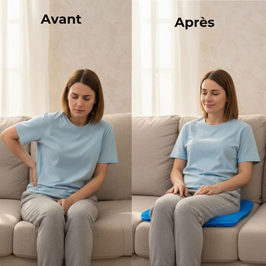 Coussin Gel Confort – Soulagement Instantané & Assise Durable